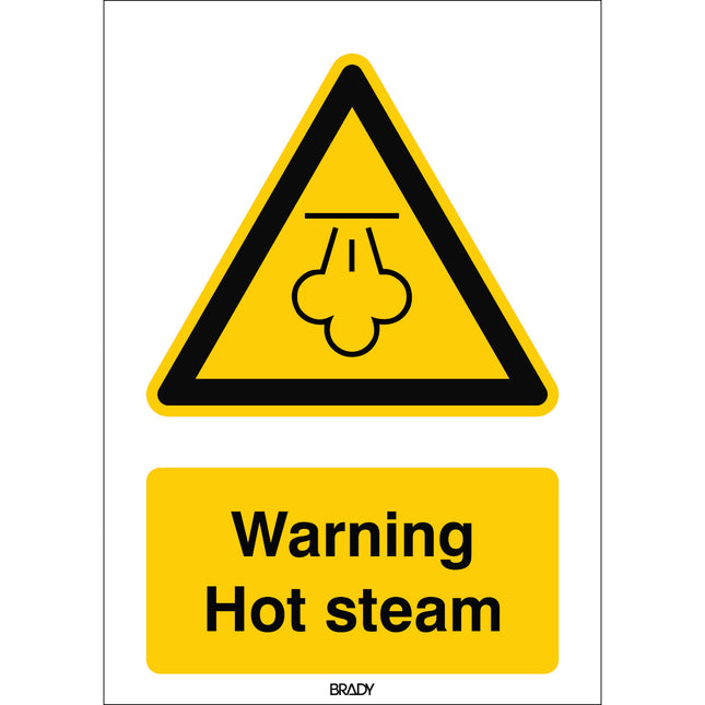 ISO Safety Sign  Warning Hot steam
