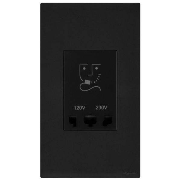 MEC36074BLLegrandمقبس حلاقة أوبريا ثنائي المجموعة لون أسود مات