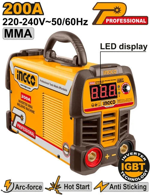 ING-MMA20069INGCOجهاز اللحام بالتيار المستمر INGCO ING-MMA200691 بقوة 200 أمبير
