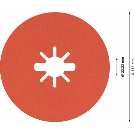 Bosch Tools,2608621821,X-LOCK Prisma Ceramic Fibre Disc | R782-115-G60+ - 25pcs