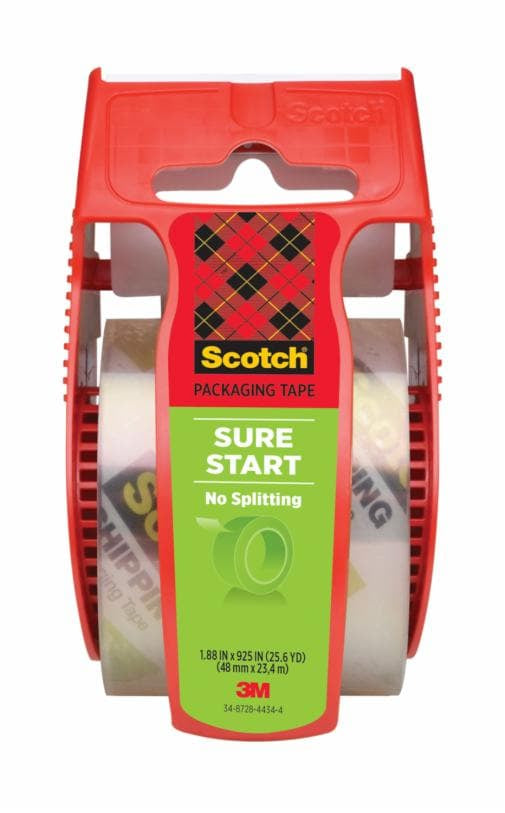 006380609271133Mشريط التعبئة والشحن Scotch Sure Start مع موزع 1.5 بوصة