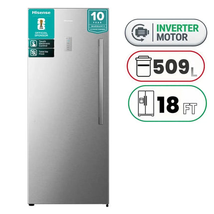 Hisense 509 Liter Upright Freezer Inverter Stainless Steel | FV3N509NAI