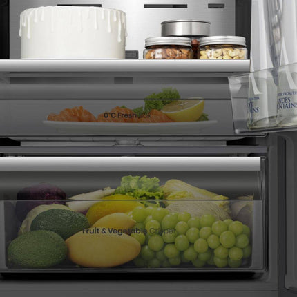 Hisense 372 Liter Bottom Freezer Refrigerator Inverter Wi Fi Black | RB5K430GSFE