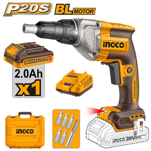 CDSLI204281INGCOمفك براغي الجدران اللاسلكي من INGCO 20V بدون فرش
