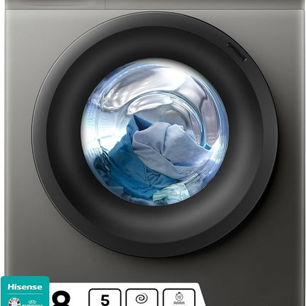Hisense 8 Kg Front Load Washing Machine Inverter 1200 RPM Titanium Grey | WFQP8012TS