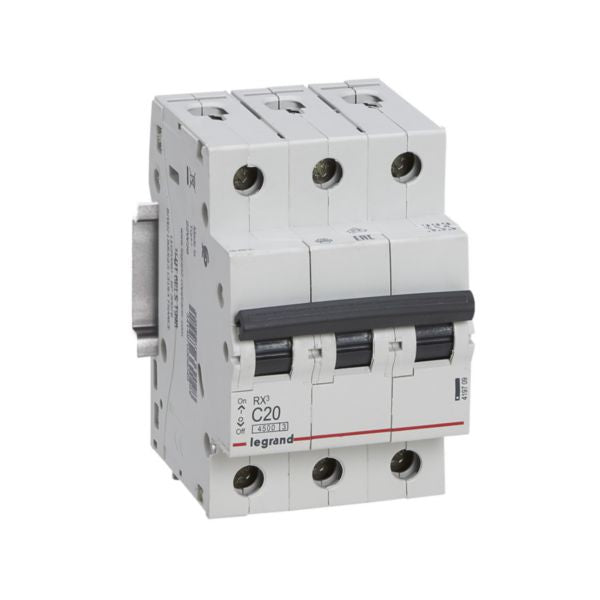 419709Legrandقاطع دائرة Legrand RX3 ثلاثي الأقطاب 20A منحنى C