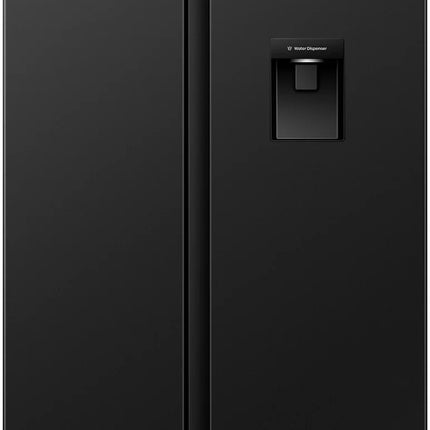 Hisense 24 Cu Ft Side by Side Refrigerator Inverter Black Glass Water Dispenser | RS3P725NBG