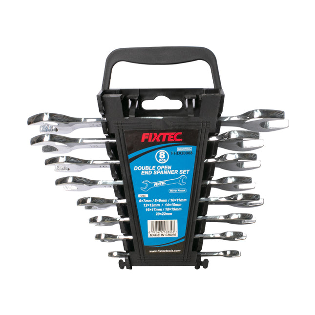 FHDO0008Fixtecمجموعة مفاتيح ذات طرف مفتوح مزدوج من فيكستك 8 قطع فولاذ CRV