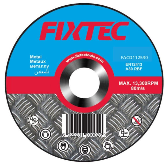 FACD112530Fixtecقرص قطع كاشط Fixtec 125 × 3 × 22.2 ملم للمعادن