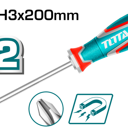 TSDPH3200Total Toolsمفك براغي فيليبس PH3 من TOTAL بطول 200 ملم من الفولاذ S2
