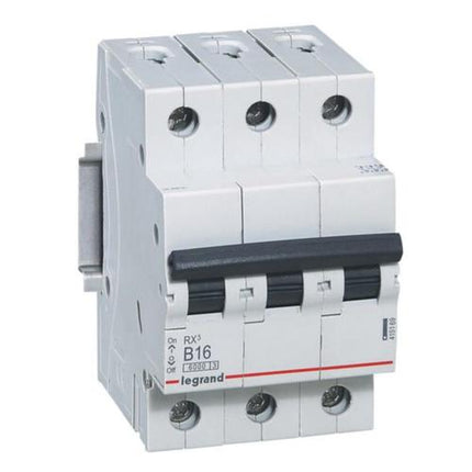 419169Legrandقاطع دائرة ليجراند RX3 ثلاثي الأقطاب 16 أمبير منحنى B