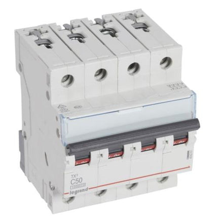 404261Legrandقاطع دائرة Legrand TX3 رباعي الأقطاب 50A بسعة 10kA