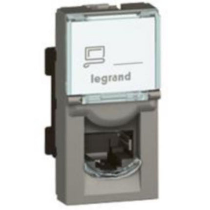572803Legrandمقبس Arteor RJ45 فئة 5e UTP وحدة واحدة مغنيسيوم