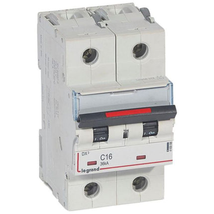 410008Legrandقاطع دارة Legrand DX3 ثنائي القطب 16A منحنى C