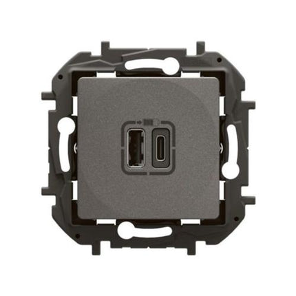 NP3403MGLegrandشاحن نيلوي المزدوج USB من النوع A+C رمادي متوسط 5V 3A