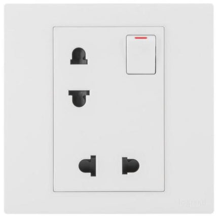 MEC32048WHLegrandمقبس أوبريا أحادي الفتحة يورو-أمريكي 16 أمبير ثنائي القطب مع مفتاح أبيض مات