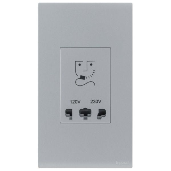 MEC36074SLLegrandمقبس حلاقة أوبريا ثنائي الفتحات فضي داكن IP24 مثبت بالفلاش