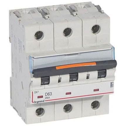 409839Legrandقاطع الدائرة ثلاثي الأقطاب من Legrand DX3 بسعة 63A منحنى D