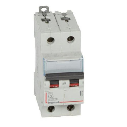 407796Legrandقاطع دارة Legrand DX3 ثنائي القطب 6A منحنى C سعة 6kA