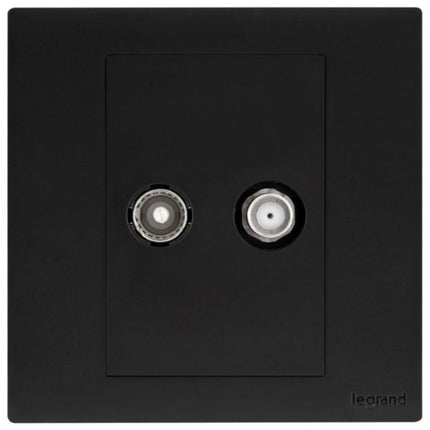 MEC41069BLLegrandمقبس تلفاز مزدوج Obria من نوع F مات أسود