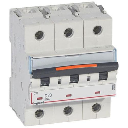 409834Legrandقاطع دائرة ليجراند DX3 ثلاثي الأقطاب 20 أمبير منحنى D
