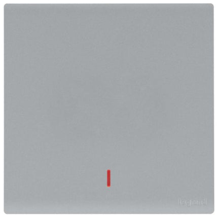 MEC21084SLLegrandمفتاح Obria أحادي المجموعة 1W 20A ثنائي القطب مع مؤشر نيون فضي داكن