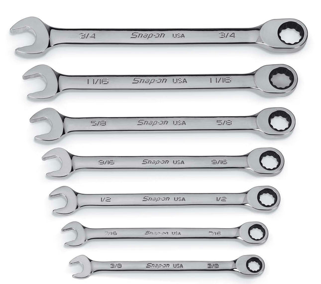 SOXR707ASnap-Onمجموعة مفاتيح ربط مركبة برافعة غير قابلة للعكس SAE بـ 7 قطع Flank Drive Plus
