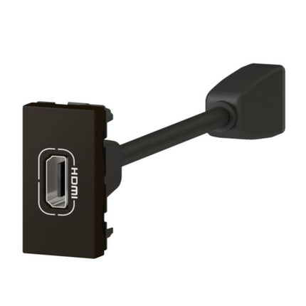 079478LLegrandمقبس موزاييك HDMI مجهز مسبقاً وحدة واحدة أسود غير لامع