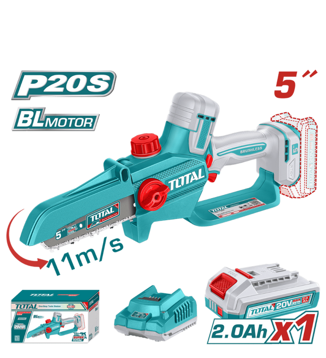 TGSLI20561Total Toolsمنشار السلسلة اللاسلكي TOTAL 20V بدون فرش 5 بوصة 11 م/ث صناعي TGSLI20561