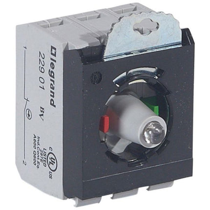 023004Legrandمجموعة كتلة زر Osmoz مضاء NO+NC أحمر 12-24V