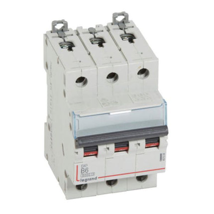 407558Legrandقاطع دائرة ليجراند DX3 ثلاثي الأقطاب 6A منحنى B