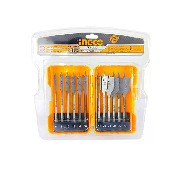 Flat Wood Drill Bits 12pcs Set