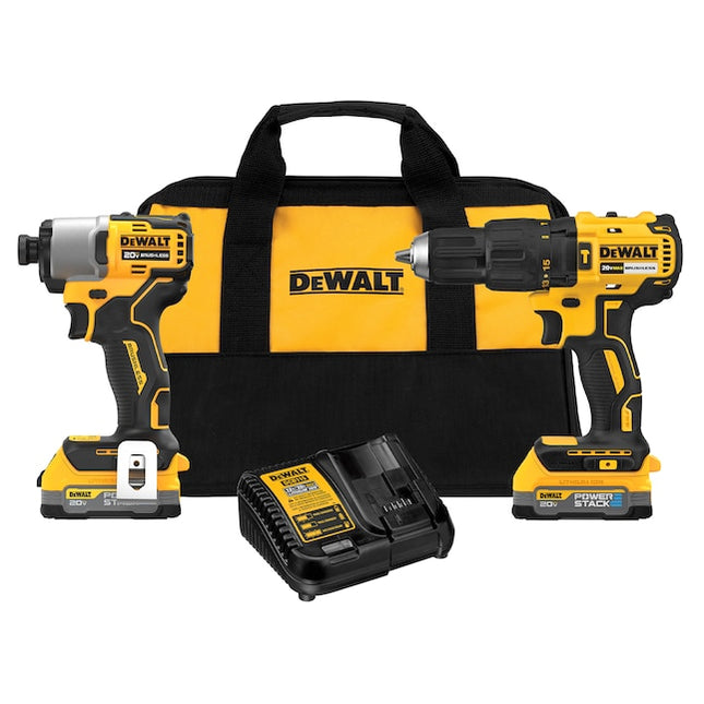 ‎Dewalt 20V Max Hammer Drill/Driver & Impact Driver Combo Kit with Powerstack Compact Batteries