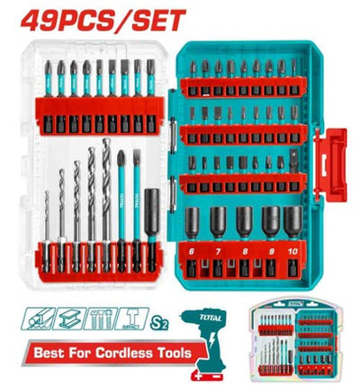 TACSDL24906Total Toolsمجموعة 49 قطعة بت مفك براغي بتأثير TACSDL24906