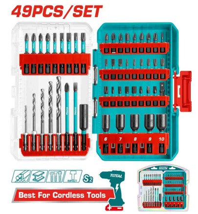 TACSDL24906Total Toolsمجموعة 49 قطعة بت مفك براغي بتأثير TACSDL24906