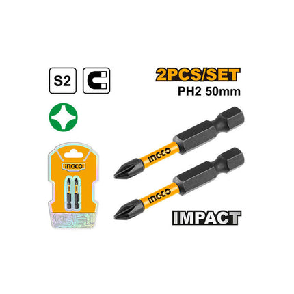 SDBIM71PH250INGCOمجموعة بتات مفك براغي INGCO SDBIM71PH250 من قطعتين 2.50 ملم