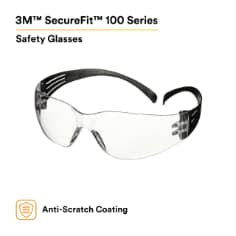 506380604289293Mنظارات الأمان 3M SecureFit 100 Series SF101AS-BLK بالأسود
