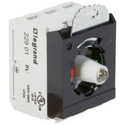 023003Legrandوحدة فرعية مضيئة Osmoz من Legrand NO+NC بيضاء 12-24 فولت