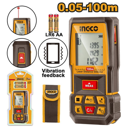 HLDD1008INGCOجهاز قياس المسافة بالليزر INGCO مدى 100 متر HLDD1008 احترافي