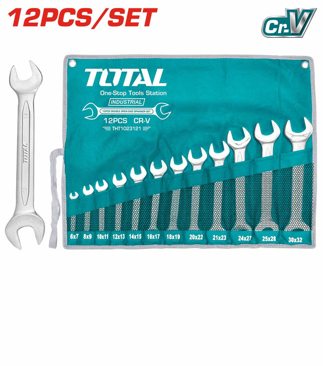 THT1023121Total Toolsطقم مفاتيح الربط المفتوحة المزدوجة 12 قطعة THT1023121