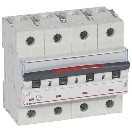 410040Legrandقاطع دارة ليجراند DX3 رباعي الأقطاب 63A منحنى C