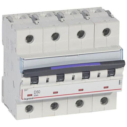 410231Legrandقاطع دارة ليجراند DX3 رباعي الأقطاب 50 أمبير منحنى D