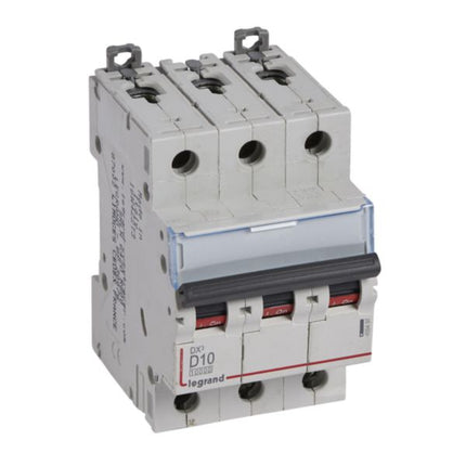 409497Legrandقاطع الدائرة الكهربائية ليغراند MCB DX3 10000A ثلاثي الأقطاب 10A منحنى D
