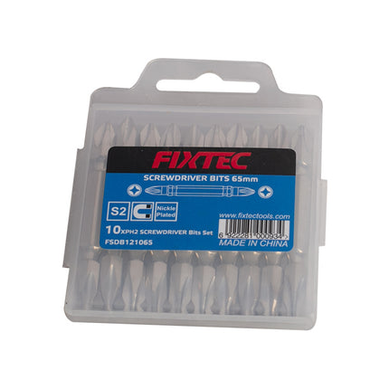 FSDB121065Fixtecمجموعة بتات مفك براغي FIXTEC 65 ملم PH2 10 قطع من S2