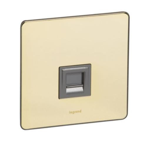 832454Legrandمقبس الهاتف Synergy Sleek RJ11/RJ12 لامع ذهبي