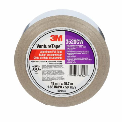 007503513520293Mشريط 3M Venture Tape الألومنيوم رقائق فضي 3520CW 48 ملم