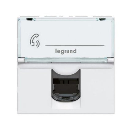 076585Legrandموزاييك مقبس RJ45 الفئة 6A STP 2 وحدة أبيض مضاد للميكروبات