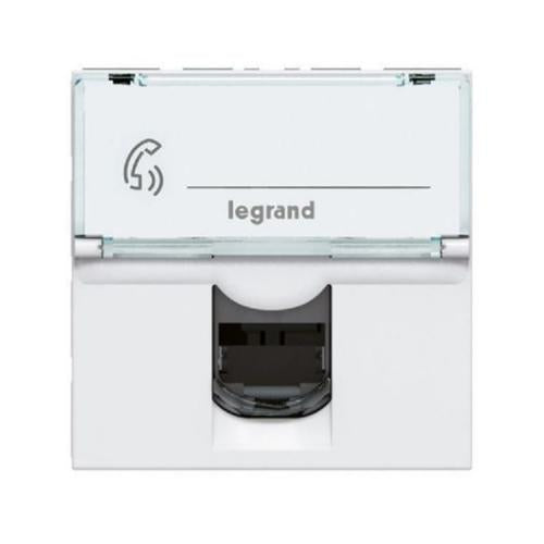 076585Legrandموزاييك مقبس RJ45 الفئة 6A STP 2 وحدة أبيض مضاد للميكروبات