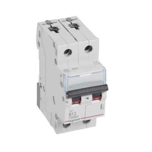 404111Legrandقاطع دائرة Legrand TX3 ثنائي القطب 13A منحنى B بسعة 10kA