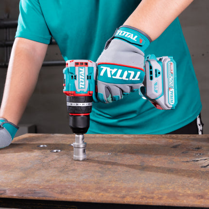TCKLI20286Total Toolsمجموعة TOTAL اللاسلكية 20V مثقاب تأثير فرشاة وشنطة تأثير